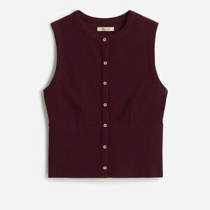 Madewell spilt-crewneck cardigan tank